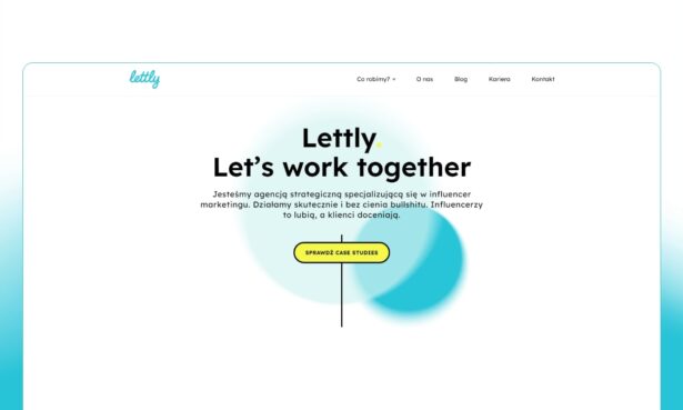 Lettly.com - wdrożenie strony dla topowej agencji influencer marketingu