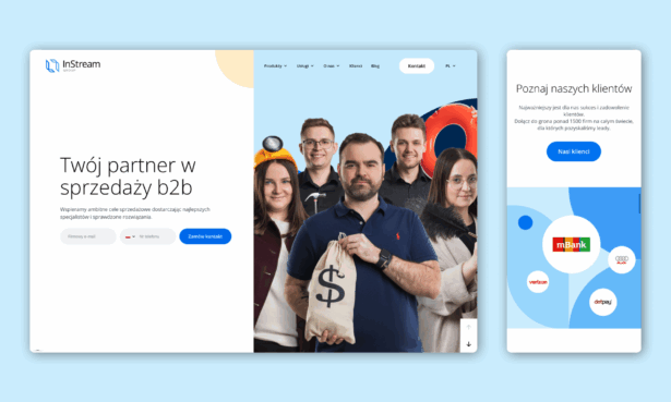 InStreamGroup.com - strona jako narzędzie globalnej ekspansji ekspertów B2B lead generation