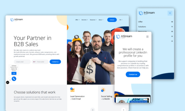 InStreamGroup.com - a website as a tool for the global expansion of B2B lead generation experts.
